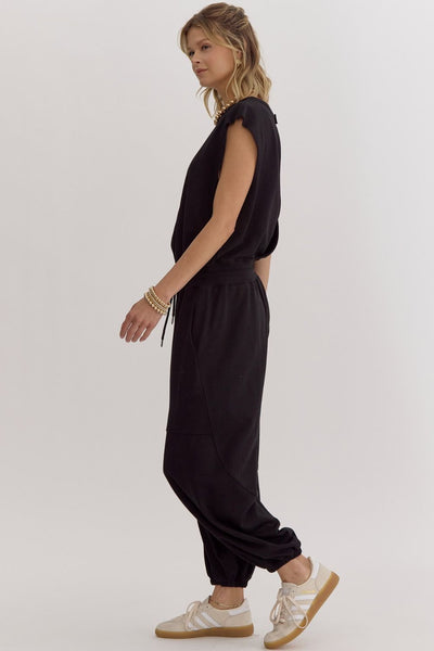 "Effortless Luxe" Jumpsuit (Black) - Happily Ever Aften