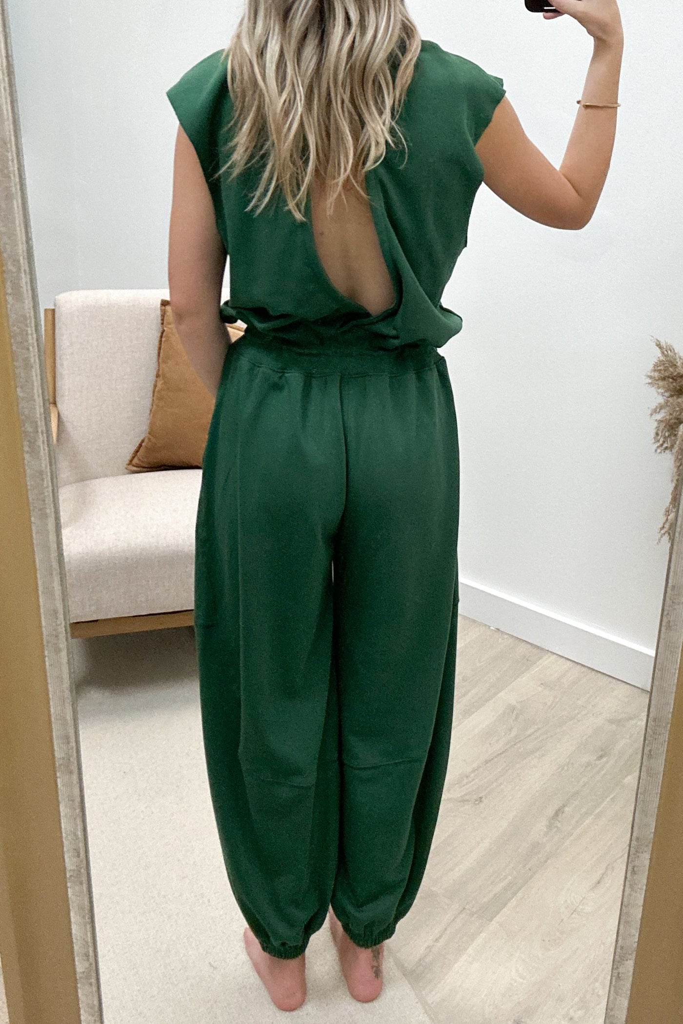 "Effortless Luxe" Jumpsuit (Hunter Green) - Happily Ever Aften