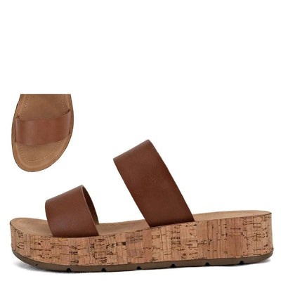 Elle Platform Sandals (Tan) - Happily Ever Aften