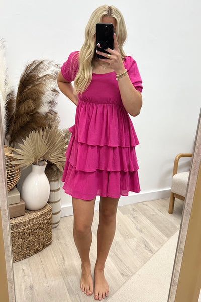 "Embrace The Memories" Dress (Fuchsia) - Happily Ever Aften
