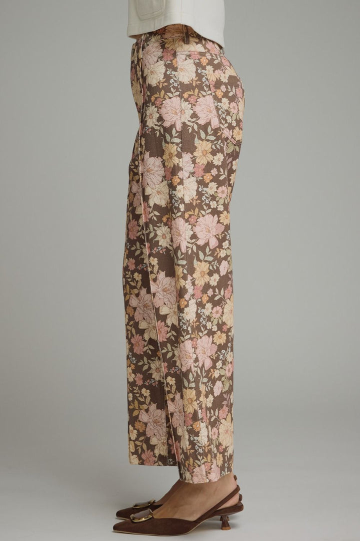 "Walking On Floral" Pants (Brown)