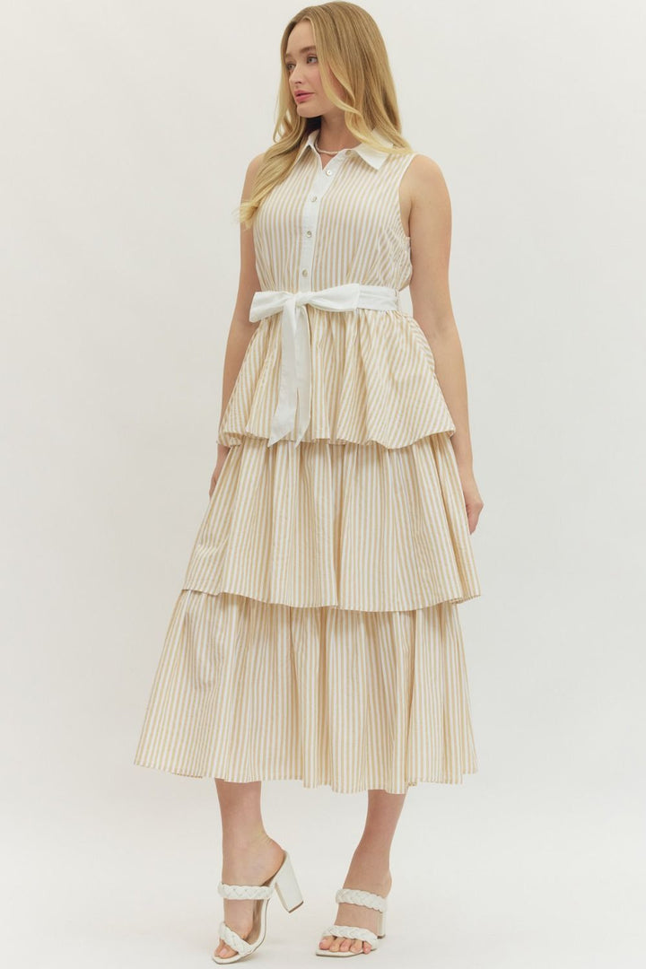 "Shoreline Walks" Dress (Sand)