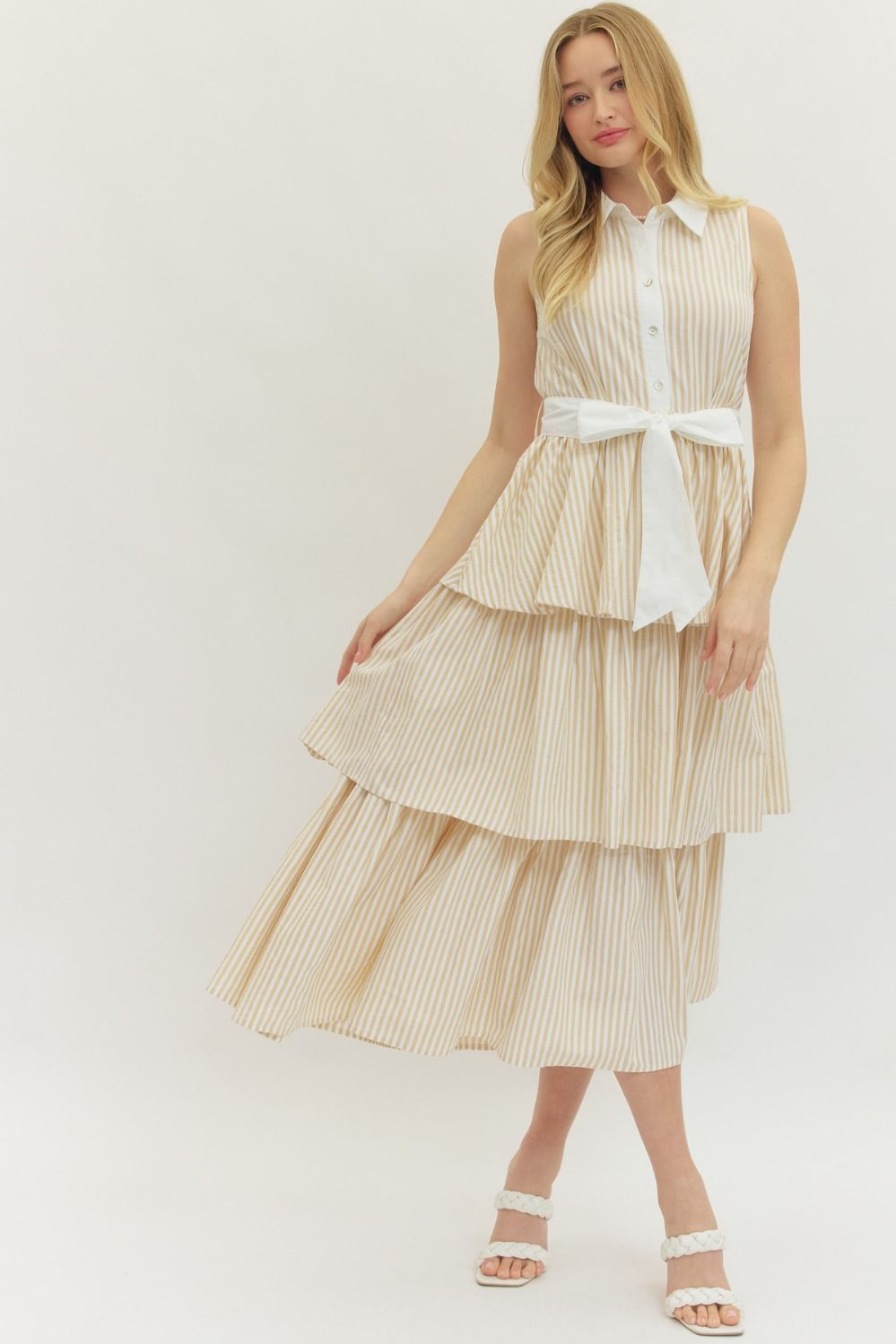 "Shoreline Walks" Dress (Sand)