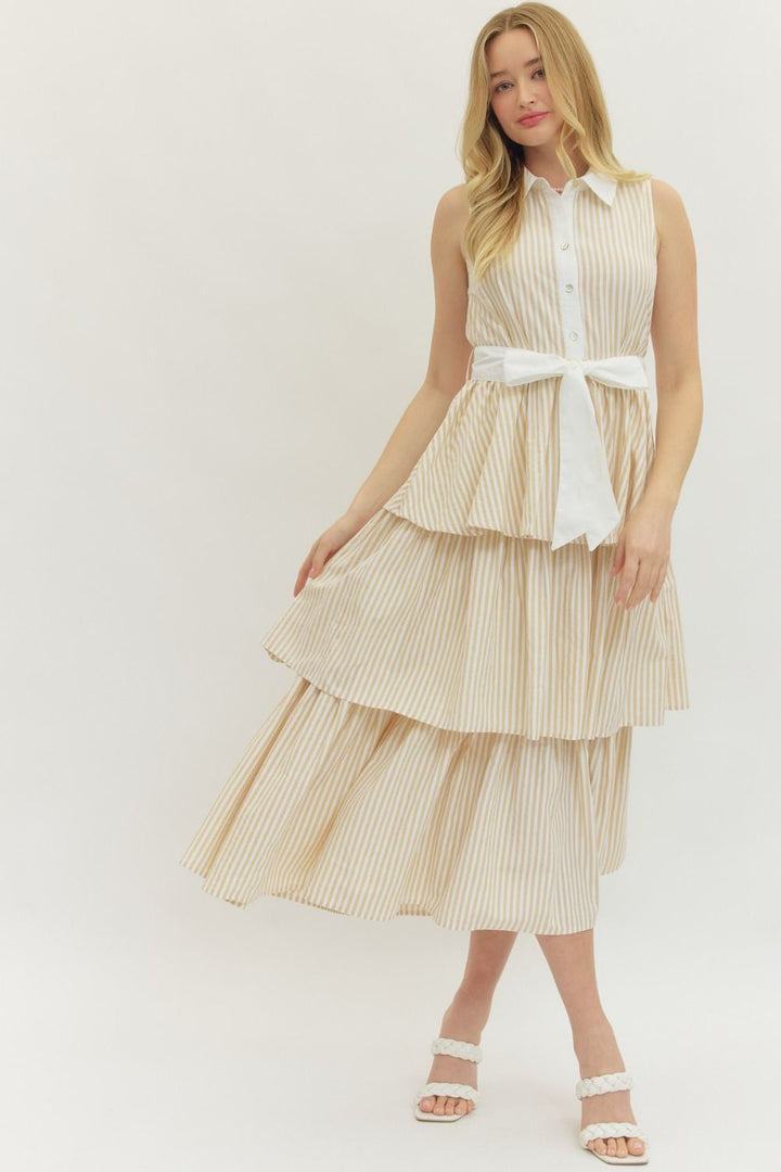 "Shoreline Walks" Dress (Sand)
