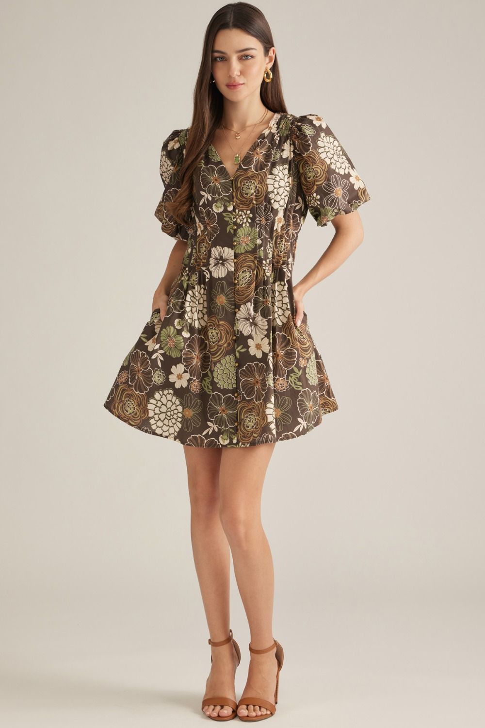 "Get My Groove" Dress (Brown)