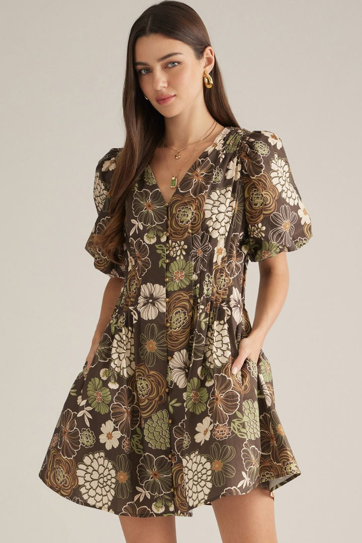 "Get My Groove" Dress (Brown)