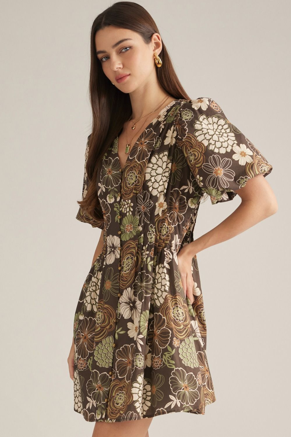 "Get My Groove" Dress (Brown)