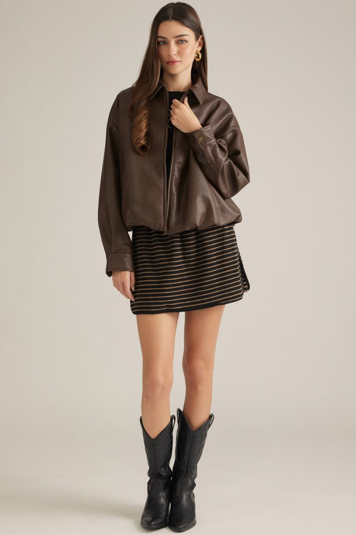 "Zip Me Up" Jacket (Brown)