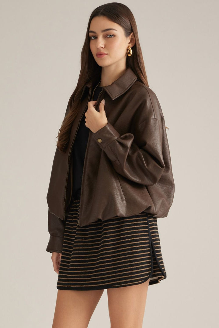 "Zip Me Up" Jacket (Brown)