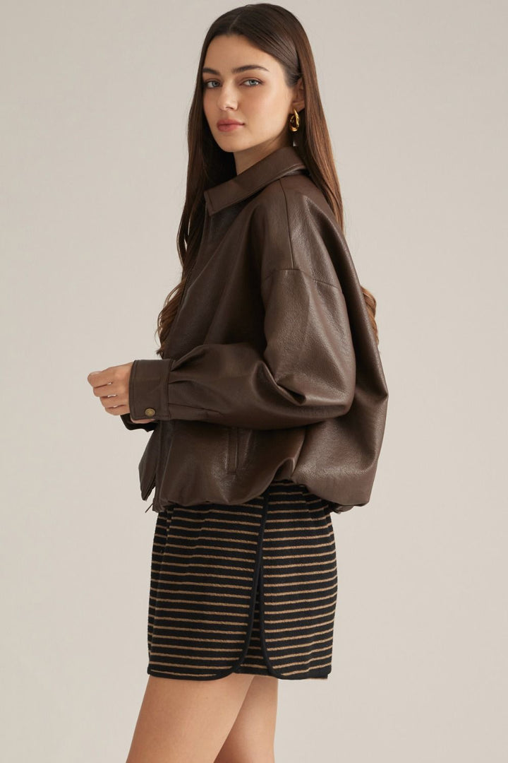 "Zip Me Up" Jacket (Brown)