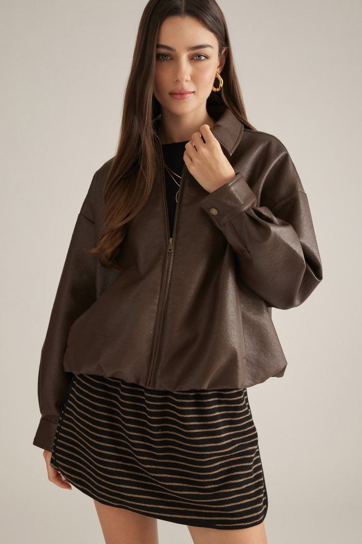"Zip Me Up" Jacket (Brown)
