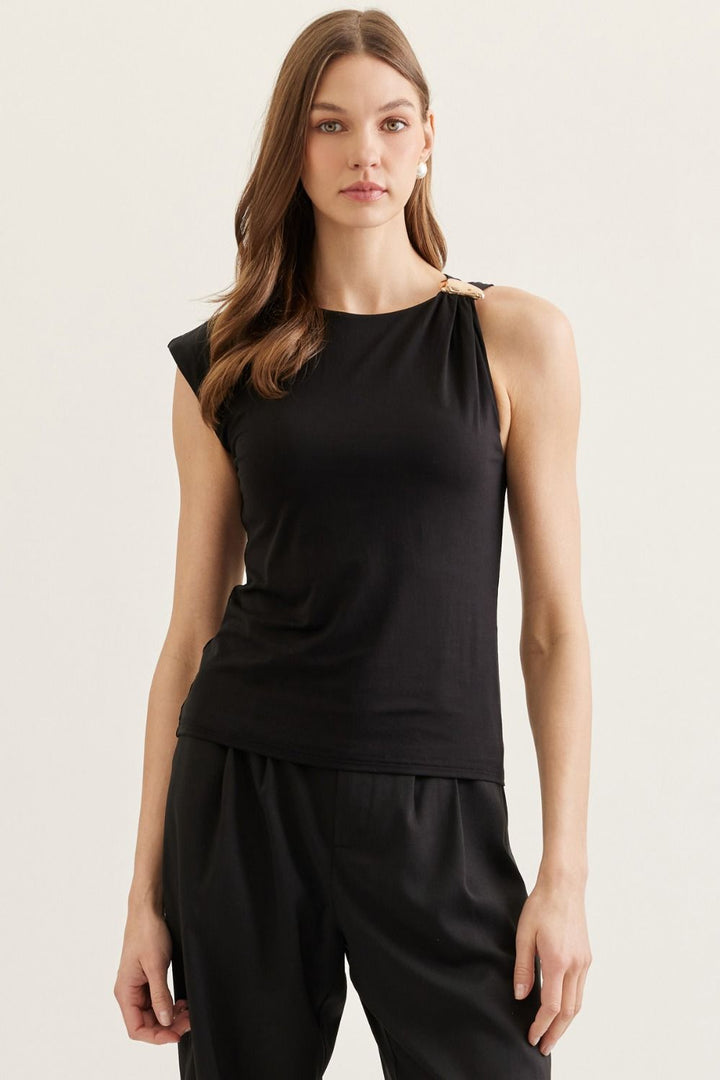 "Modern Luxe" Blouse (Black)