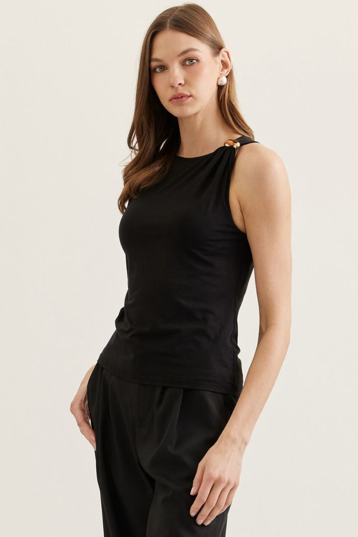 "Modern Luxe" Blouse (Black)