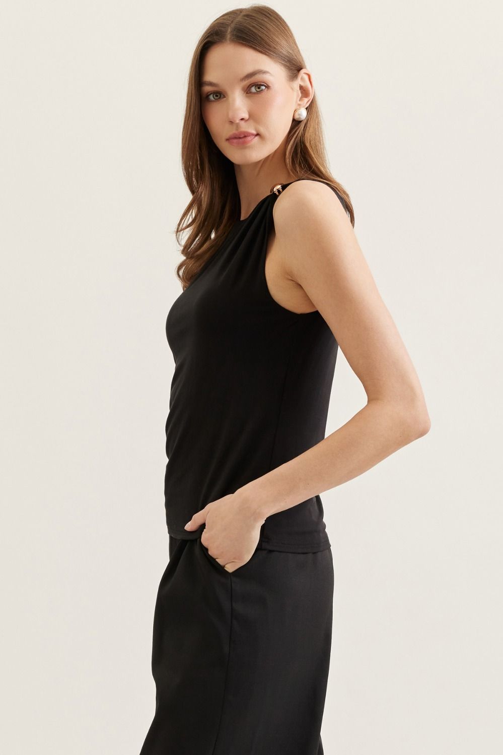 "Modern Luxe" Blouse (Black)
