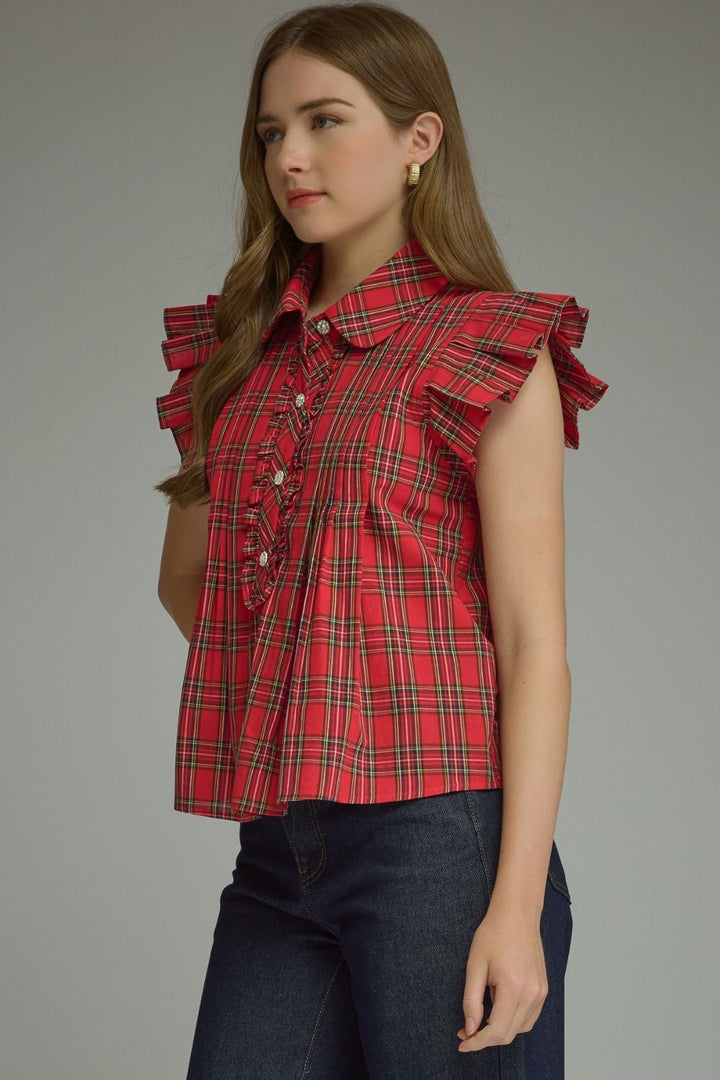 "Frill With It" Top (Red)