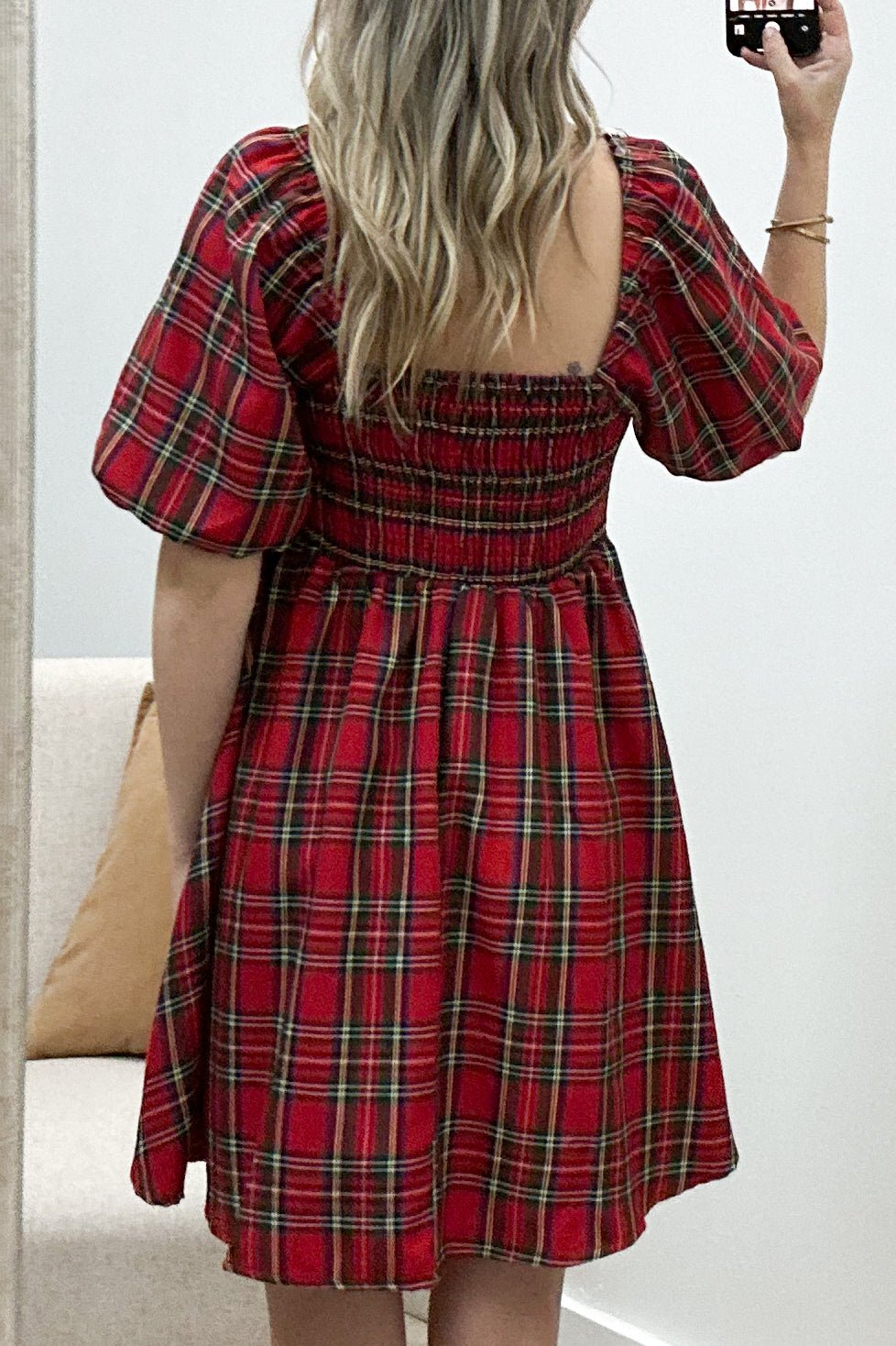"Everyday Cheer" Mini Dress (Red) - Happily Ever Aften
