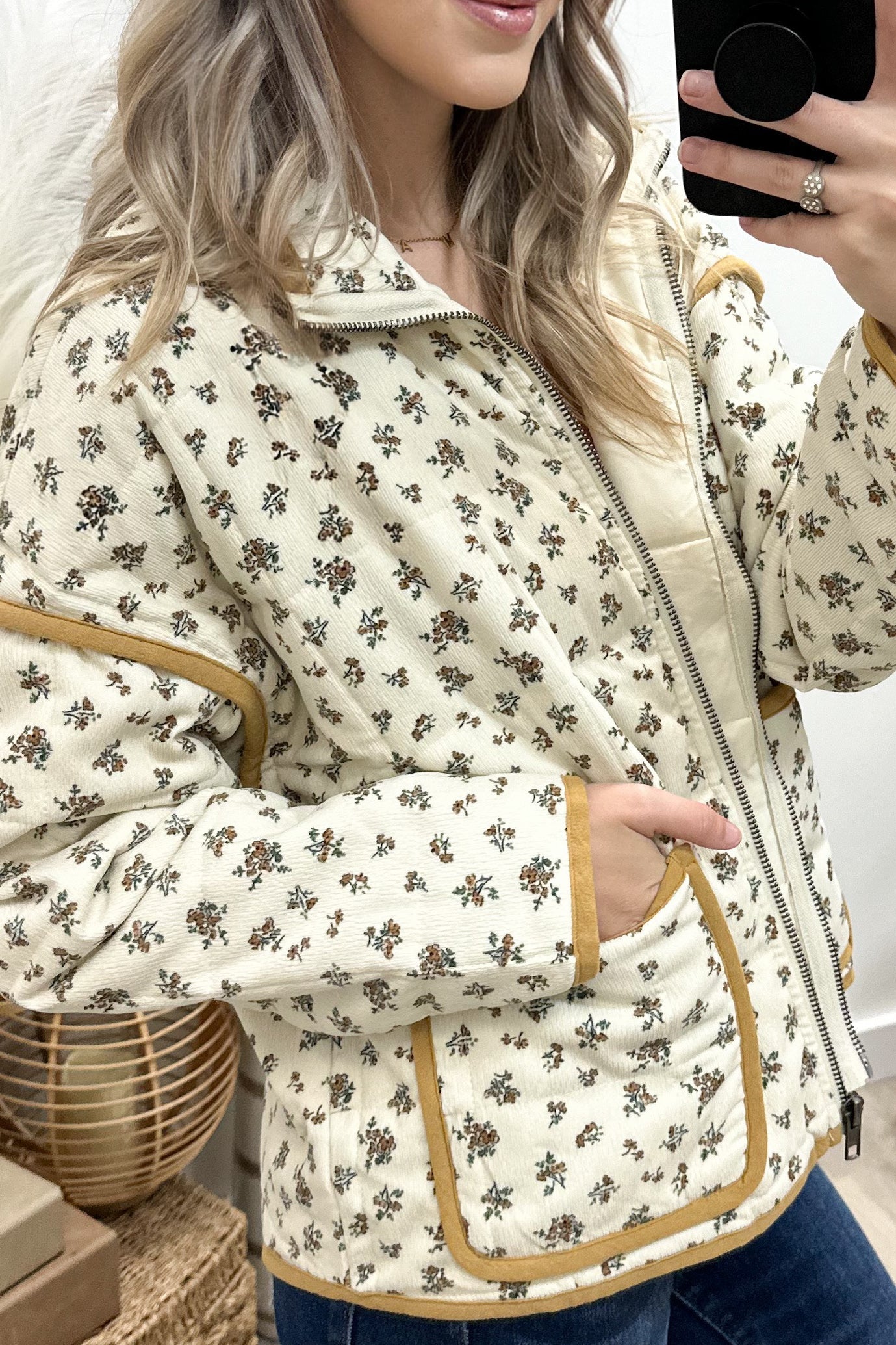 "Feeling Golden" Jacket (Cream/Golden) - Happily Ever Aften