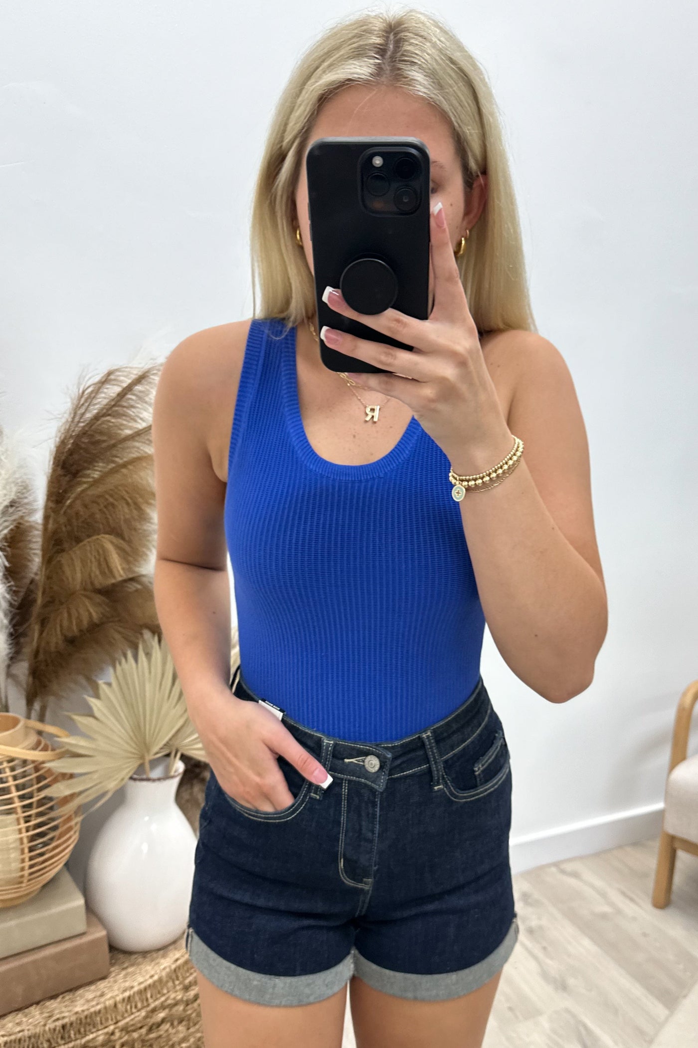 "Feeling Myself" Bodysuit (Cobalt) - Happily Ever Aften