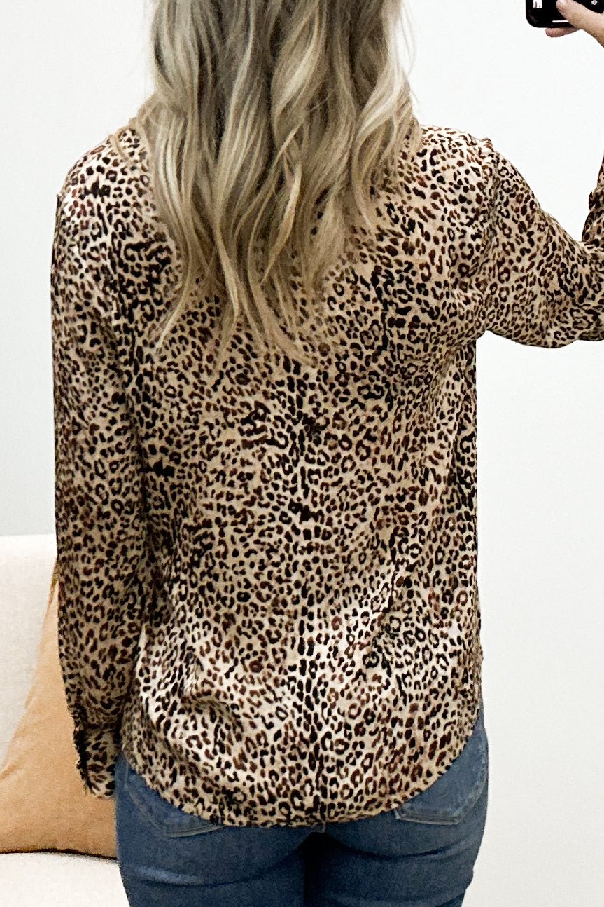 "Feeling Wild" Blouse (Brown) - Happily Ever Aften