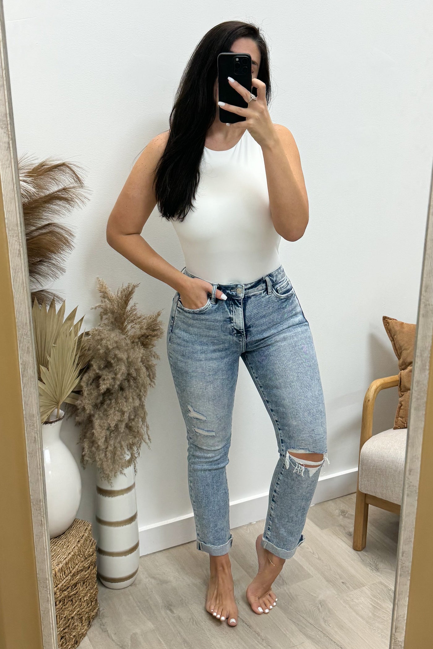 Florence Straight Leg Jeans (Tummy Control) - Happily Ever Aften