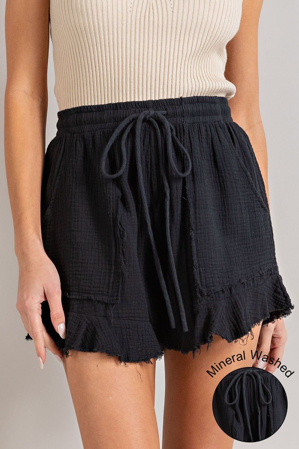 "Follow The Path" Shorts (Black) - Happily Ever Aften