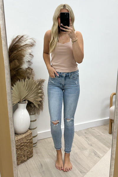 "Fresh Look" Crop Top (Nude) - Happily Ever Aften