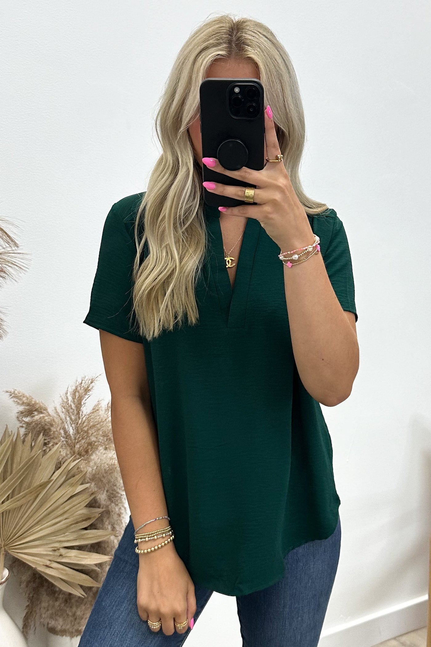 "Gathered Together" Top (Hunter Green) - Happily Ever Aften