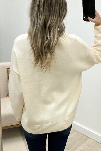 "Gobble" Sweater (Cream) - Happily Ever Aften