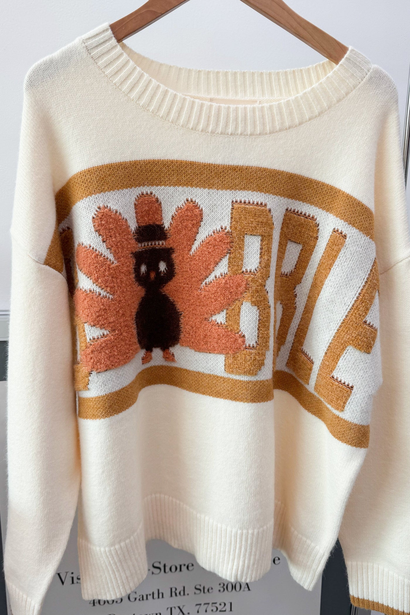 "Gobble" Sweater (Cream) - Happily Ever Aften