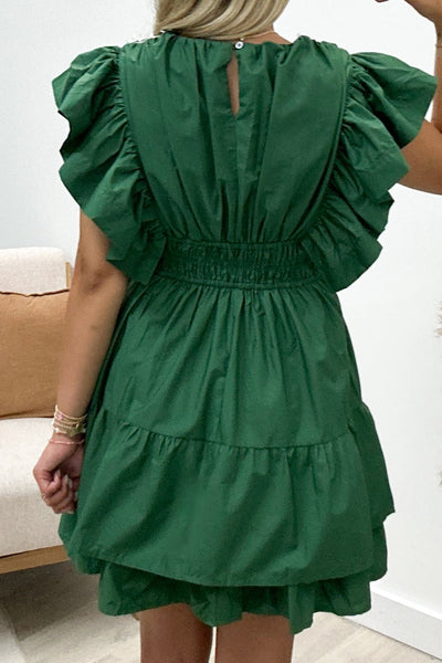 "Graceful Glam" Dress (Hunter Green) - Happily Ever Aften