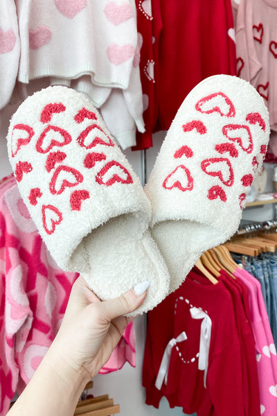 Heart Embroidered Slippers - Happily Ever Aften