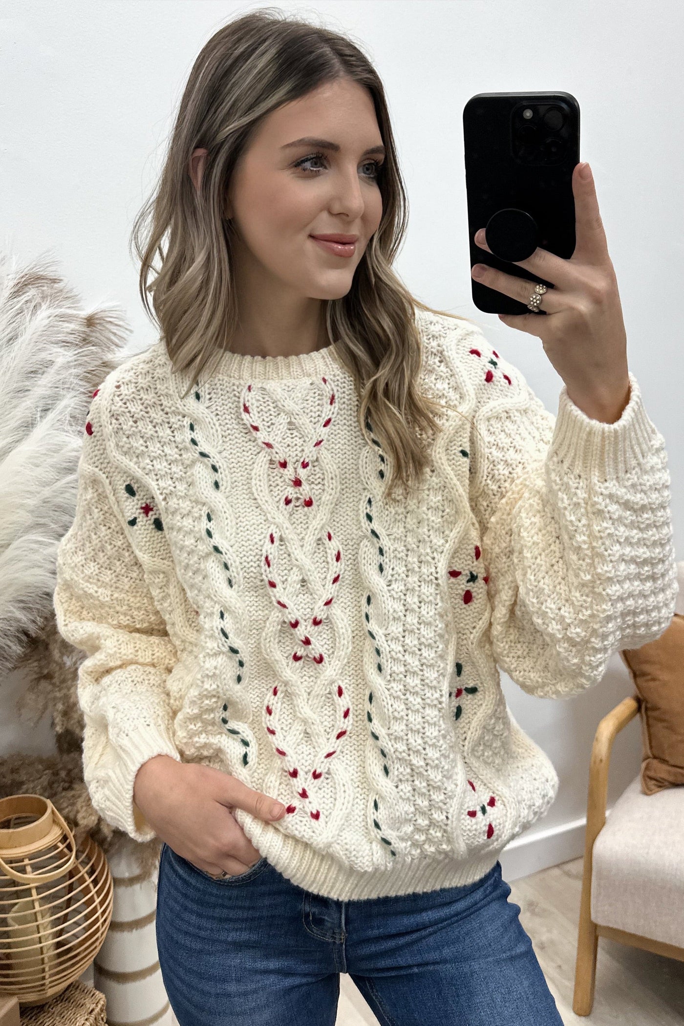 "Hints Of Magic" Sweater (Ivory) - Happily Ever Aften