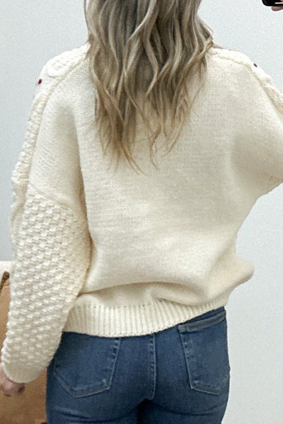 "Hints Of Magic" Sweater (Ivory) - Happily Ever Aften