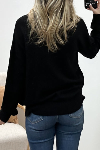 "Holiday Queen" Sweater (Black) - Happily Ever Aften