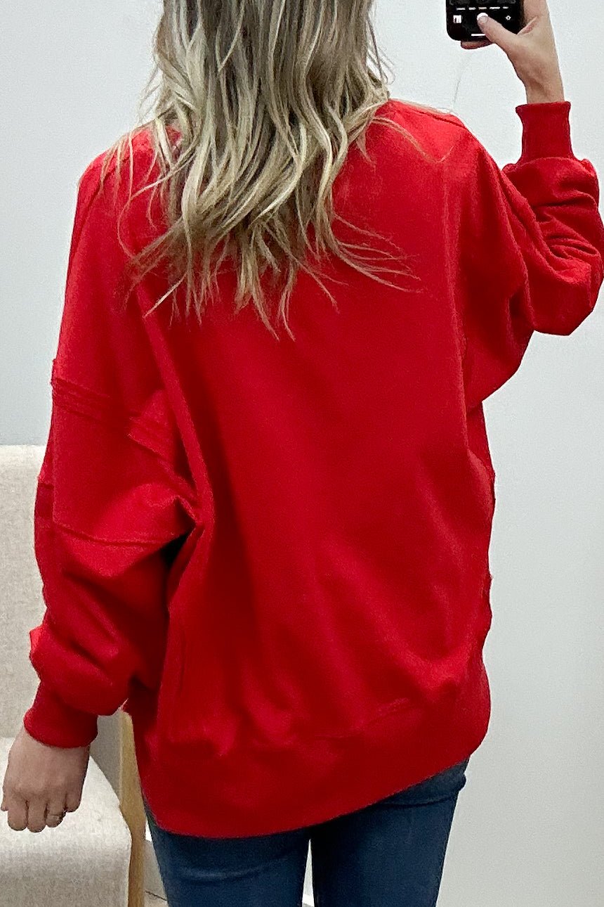 "Holly Jolly" Sweatshirt (Red) - Happily Ever Aften