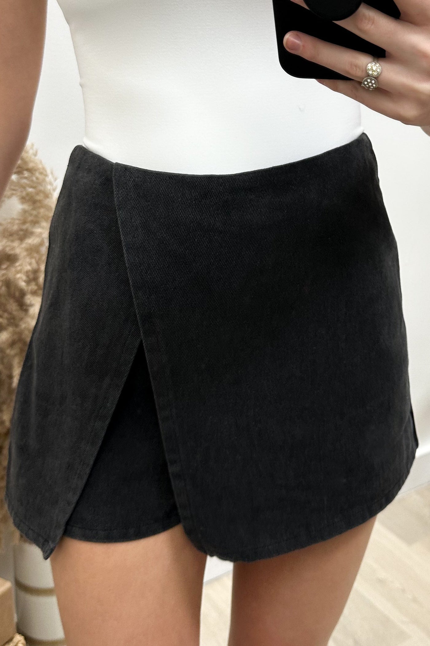 "I Know You" Skort (Vintage Black) - Happily Ever Aften