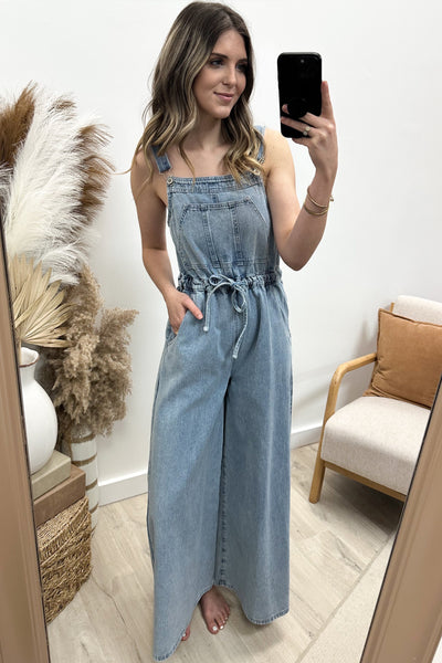 "Indigo Skies" Jumpsuit Overalls (Denim) - Happily Ever Aften