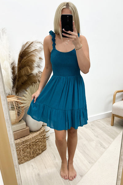 "Inner Delight" Dress (Teal) - Happily Ever Aften