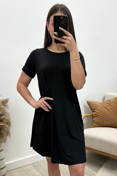 "It's Too Easy" Dress (Black) - Happily Ever Aften