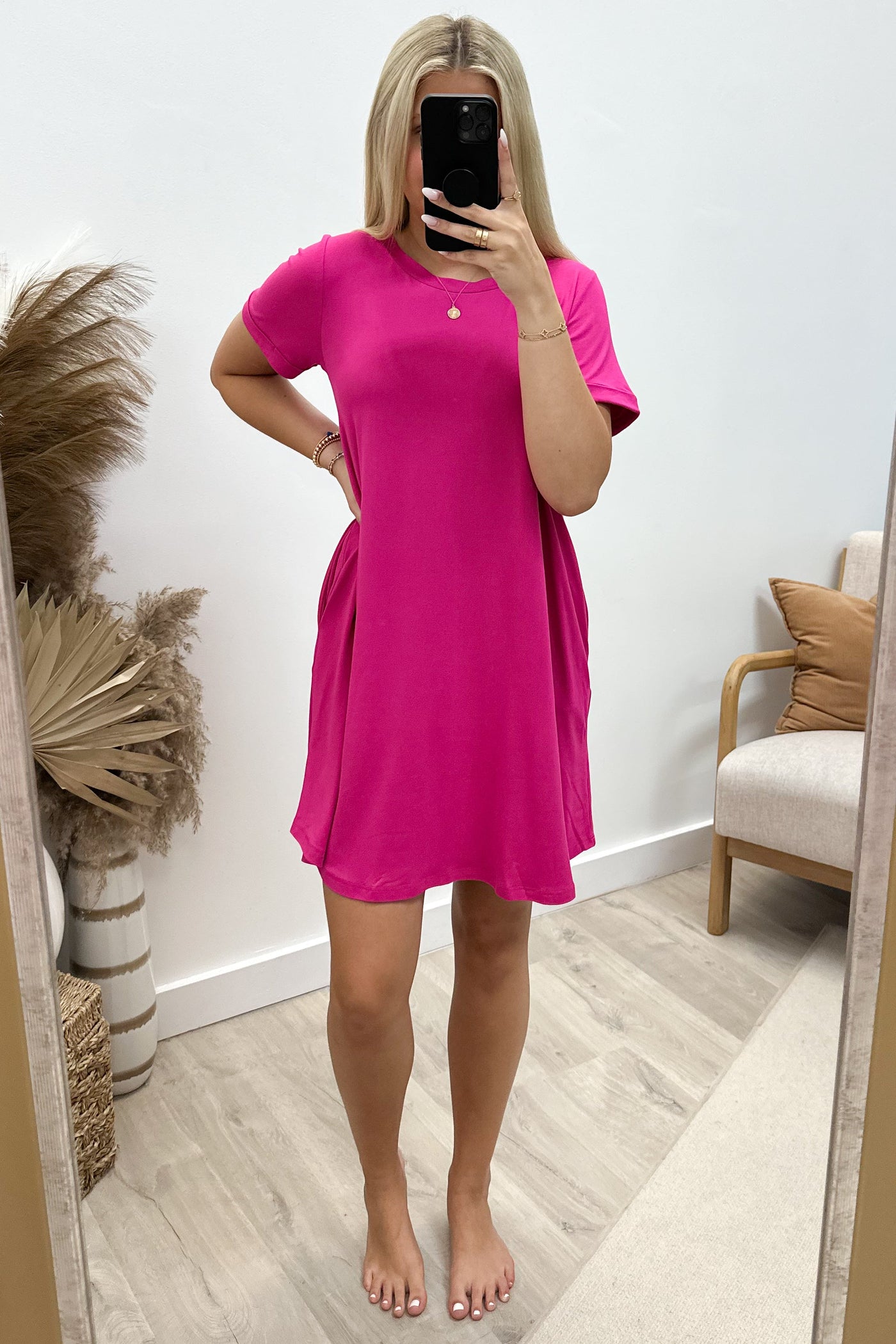 "It's Too Easy" Dress (Ultra Fuchsia) - Happily Ever Aften