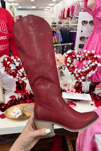 Jenna Western Boot (Red) - Happily Ever Aften