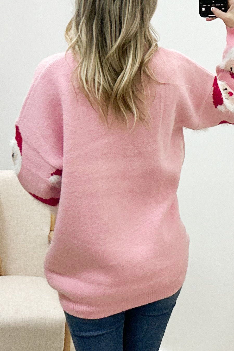 "Jolly Santa" Sweater (Pink) - Happily Ever Aften