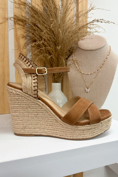 Karlie Espadrille Wedges (Tan) - Happily Ever Aften