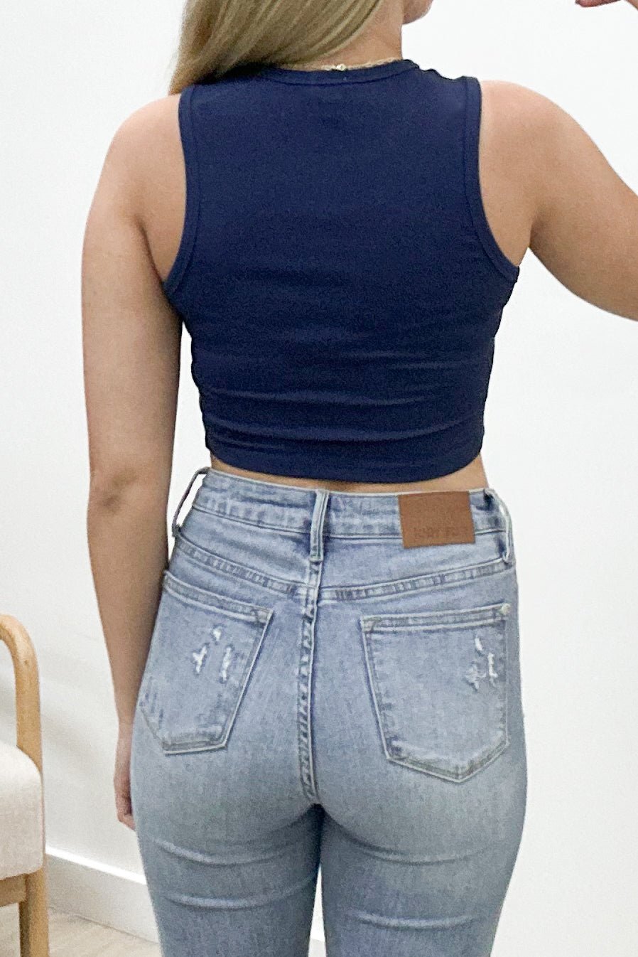 "Keep It Cute" Crop Top (Navy) - Happily Ever Aften