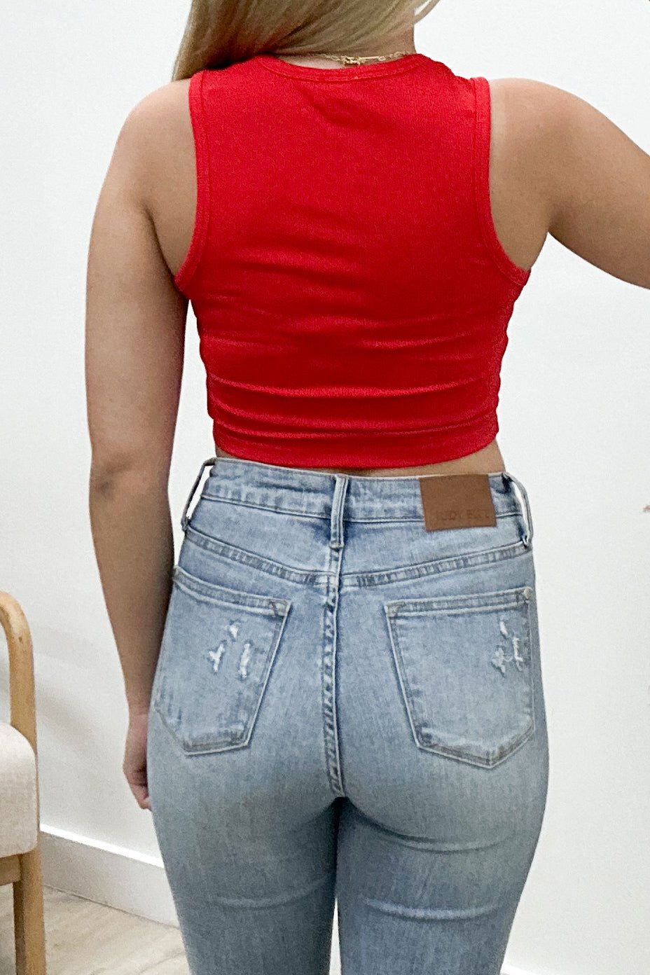 "Keep It Cute" Crop Top (Red) - Happily Ever Aften