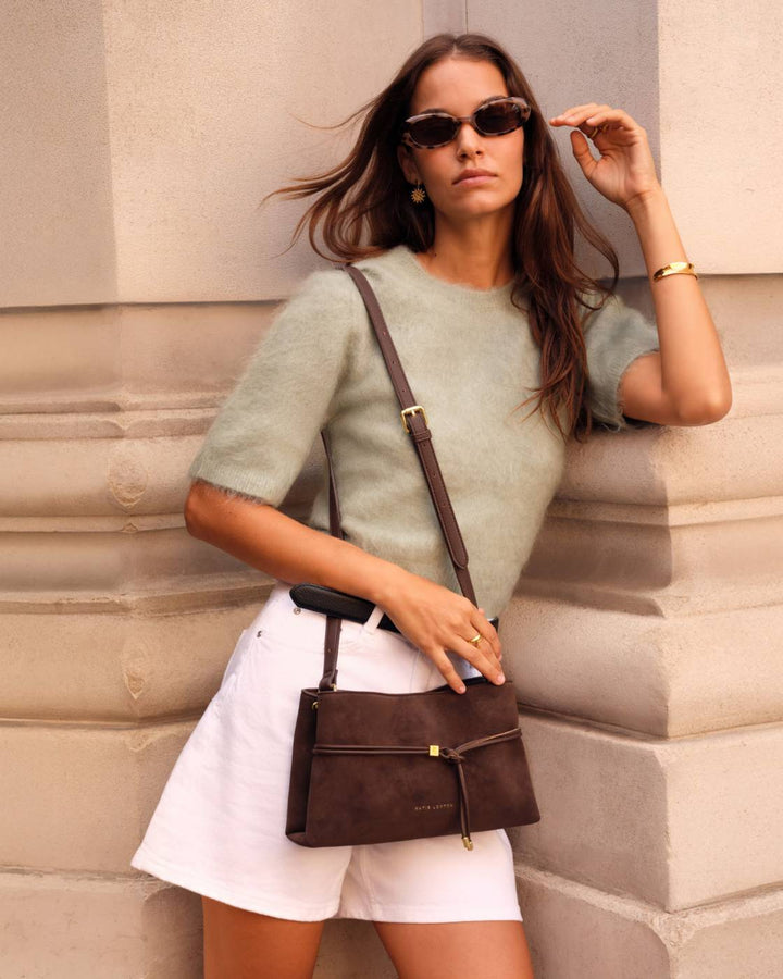 Lori Suedette Crossbody Bag (Bitter Chocolate)