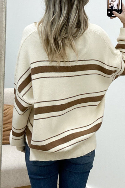 "Leaves Are Falling" Sweater (Ivory/Taupe) - Happily Ever Aften