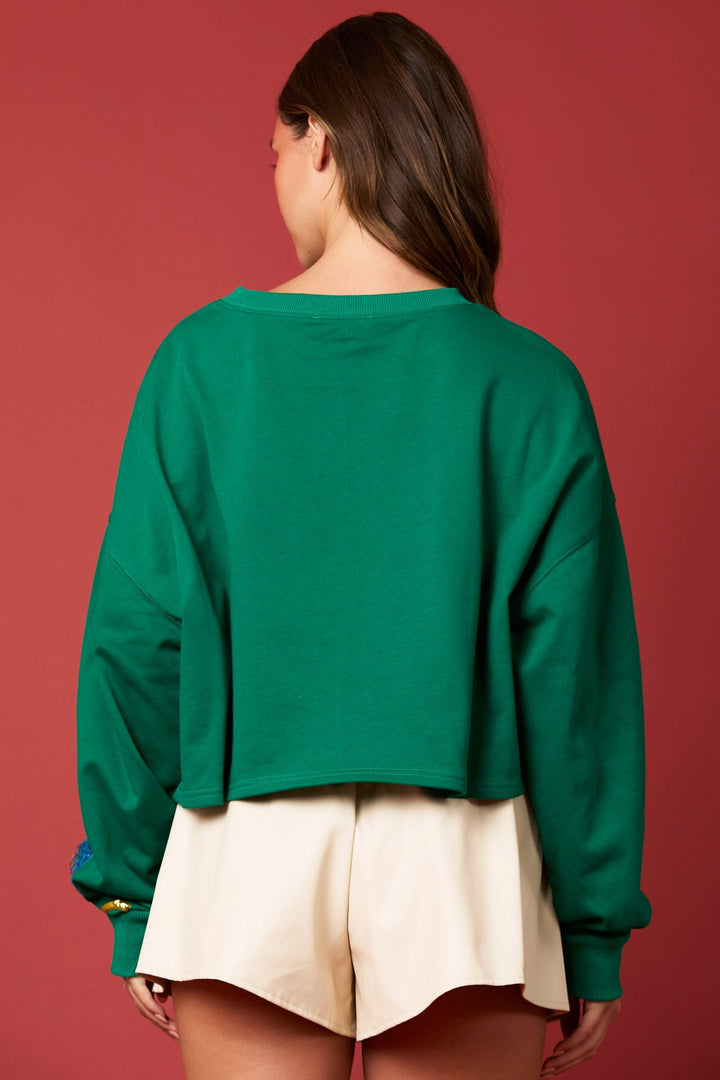 "Let Me Shine" Sweater (Green) - Happily Ever Aften