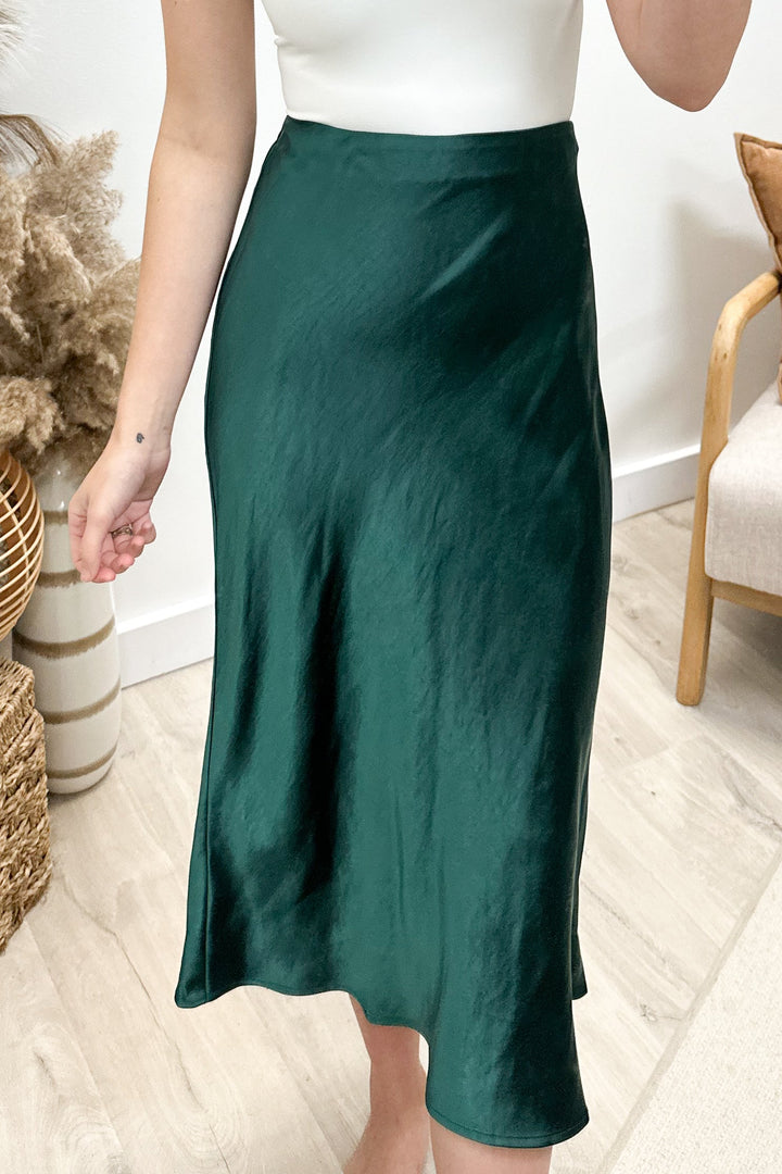 "Life Of The Party" Skirt (Hunter Green) - Happily Ever Aften