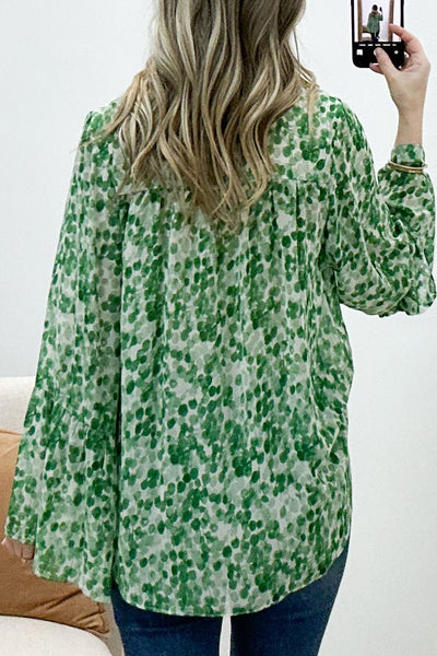 "Life's Compass" Blouse (Green) - Happily Ever Aften